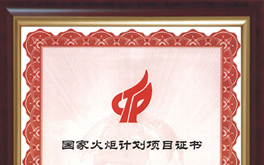國家火炬計劃項(xiàng)目證書（2008）